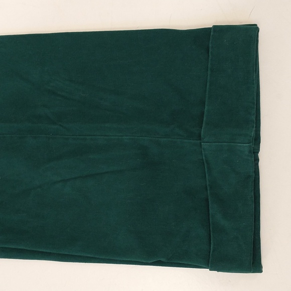 Vintage Forest Green Wide Leg High Waisted Bell Bottom Pants 70s Thick Cotton - Picture 8 of 9